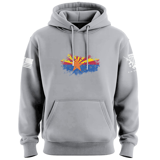Bullet Hole Arizona Flag Ripped Hoodie Hoodies 