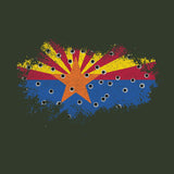 Bullet Hole Arizona Flag Ripped Hoodie Hoodies 