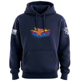 Bullet Hole Arizona Flag Ripped Hoodie Hoodies 