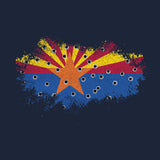 Bullet Hole Arizona Flag Ripped Hoodie Hoodies 