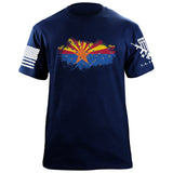 Bullet Hole Arizona Flag Ripped T-Shirt Shirts 