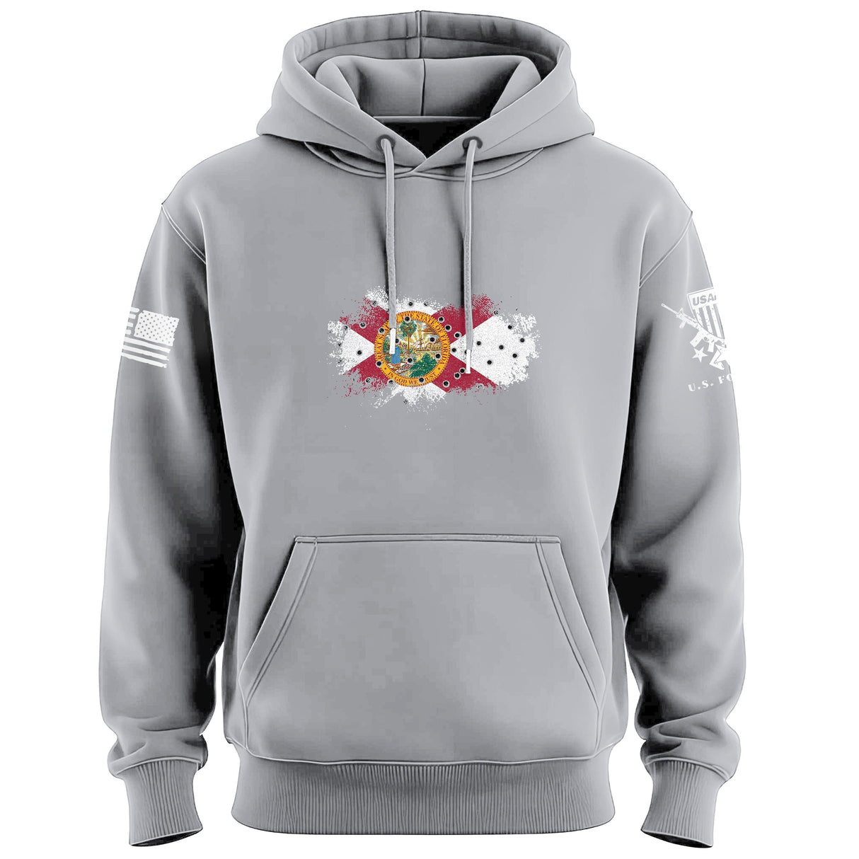 Bullet Hole Florida Flag Ripped Hoodie Hoodies 
