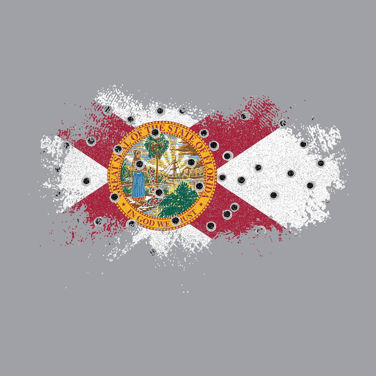 Bullet Hole Florida Flag Ripped Hoodie Hoodies 