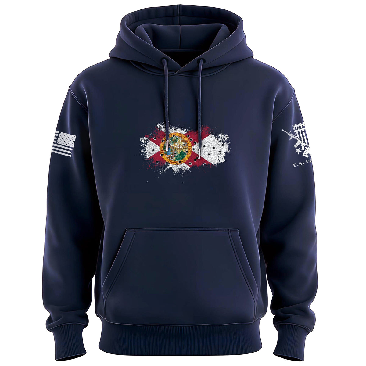 Bullet Hole Florida Flag Ripped Hoodie Hoodies 