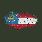 Bullet Hole Georgia Flag Ripped Hoodie Hoodies 