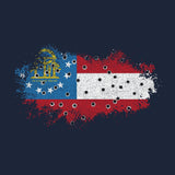 Bullet Hole Georgia Flag Ripped Hoodie Hoodies 