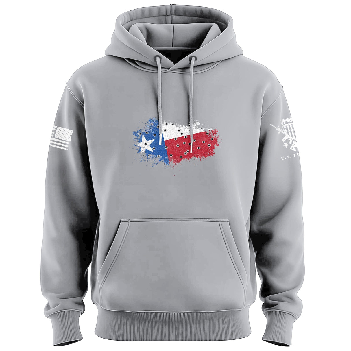 Bullet Hole Texas Flag Ripped Hoodie Hoodies 