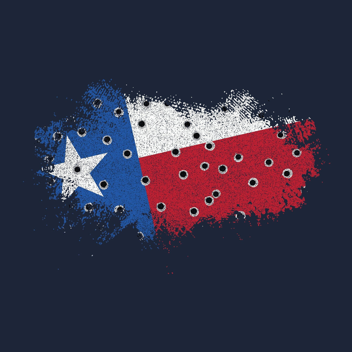 Bullet Hole Texas Flag Ripped Hoodie Hoodies 
