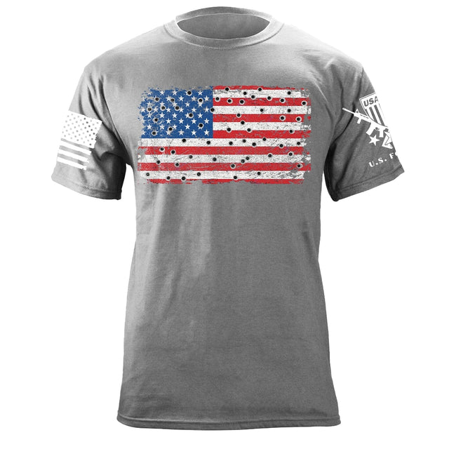 Bullet Hole USA Flag T-Shirt Shirts 87172-S-HG