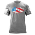 Bullet Hole USA Flag Ripped T-Shirt Shirts 87174-S-HG