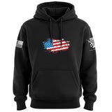 Bullet Hole USA Flag Ripped Hoodie Hoodies 