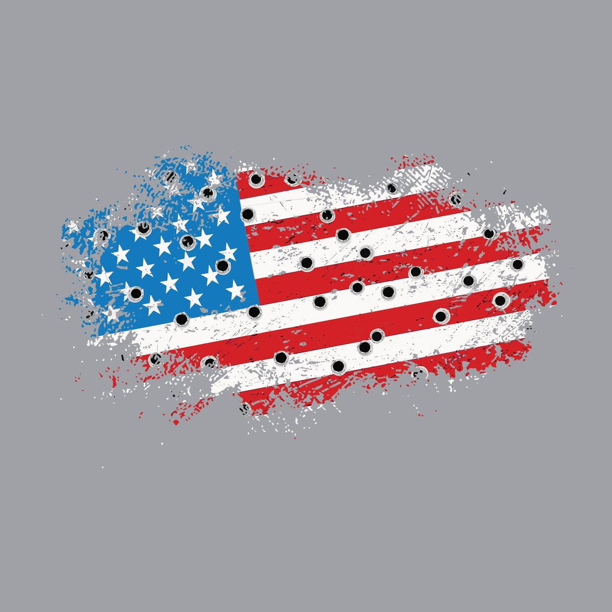 Bullet Hole USA Flag Ripped Hoodie Hoodies 