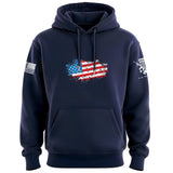 Bullet Hole USA Flag Ripped Hoodie Hoodies 