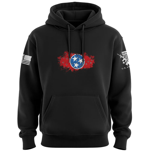 Bullet Hole Tennessee Flag Ripped Hoodie Hoodies 
