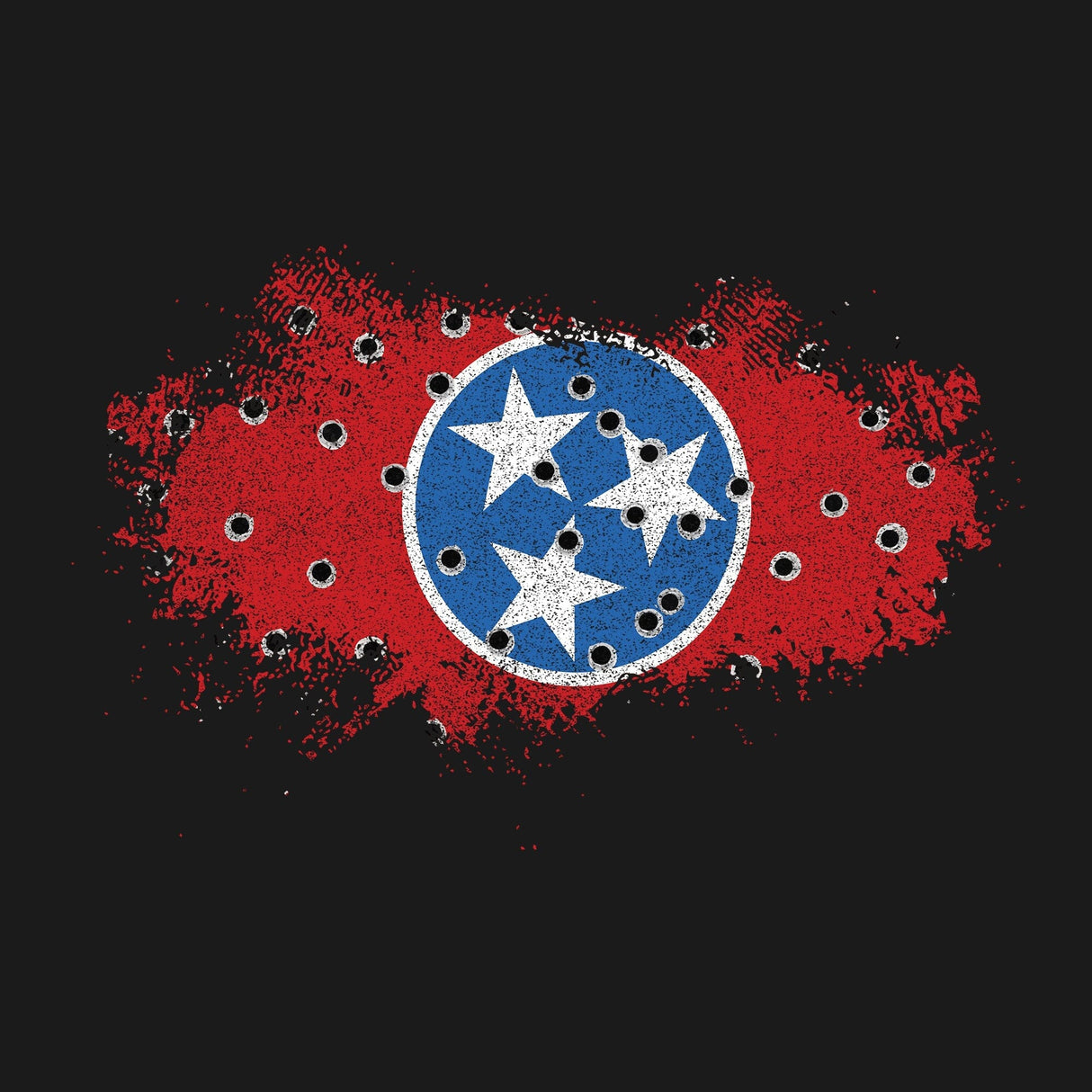 Bullet Hole Tennessee Flag Ripped Hoodie Hoodies 