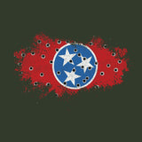 Bullet Hole Tennessee Flag Ripped Hoodie Hoodies 