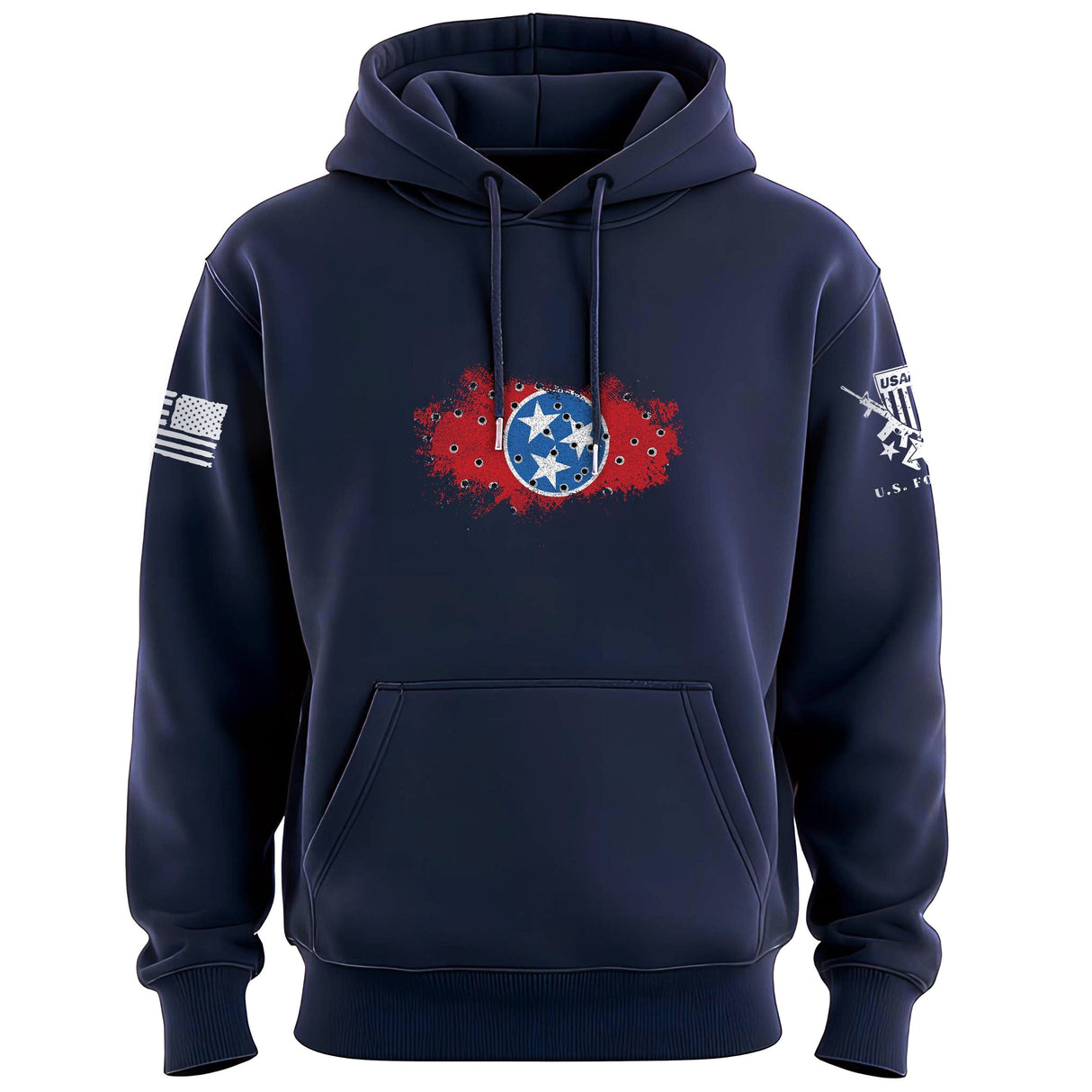 Bullet Hole Tennessee Flag Ripped Hoodie Hoodies 