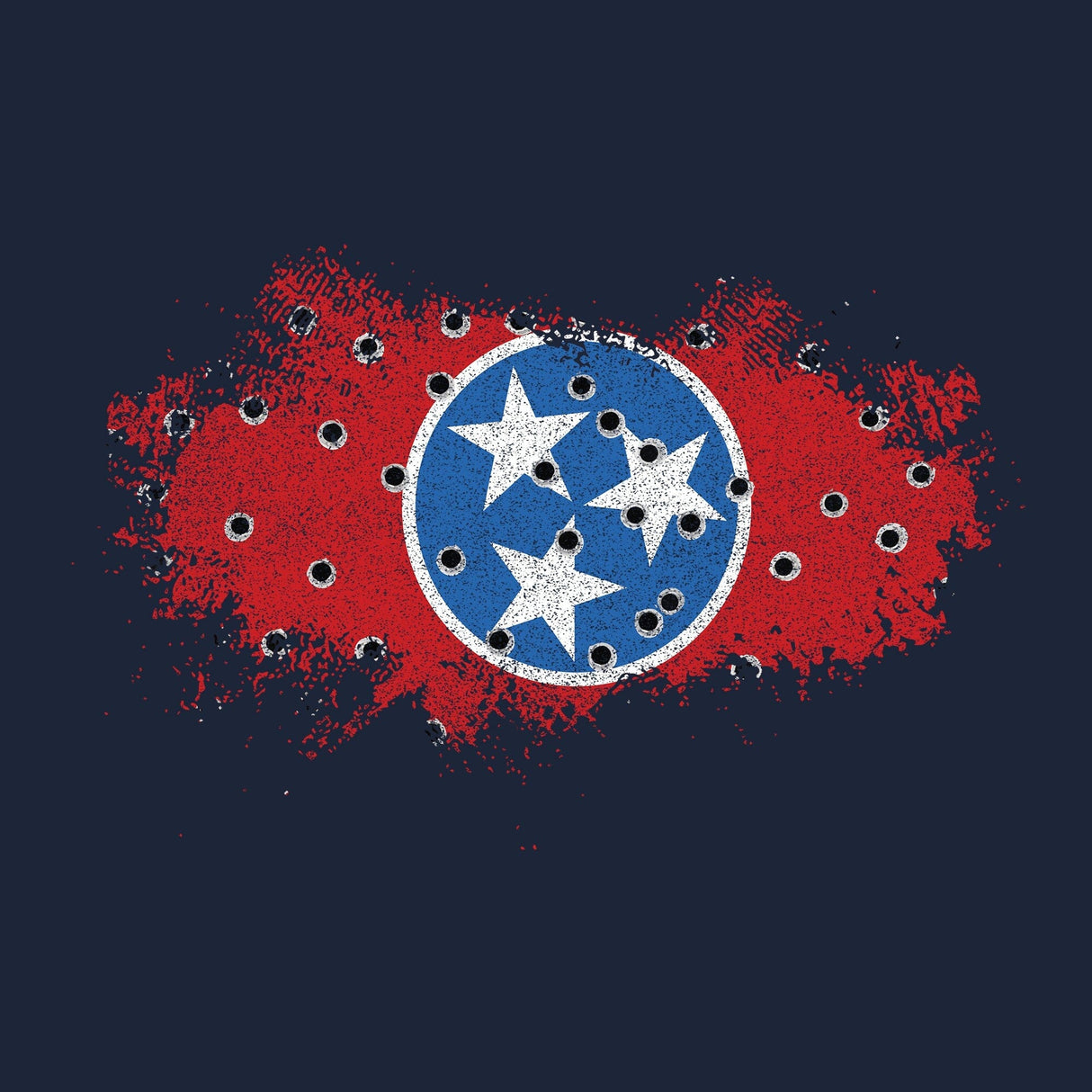 Bullet Hole Tennessee Flag Ripped Hoodie Hoodies 