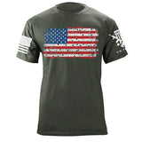 Bullet Hole USA Flag T-Shirt Shirts 87172-S-MG