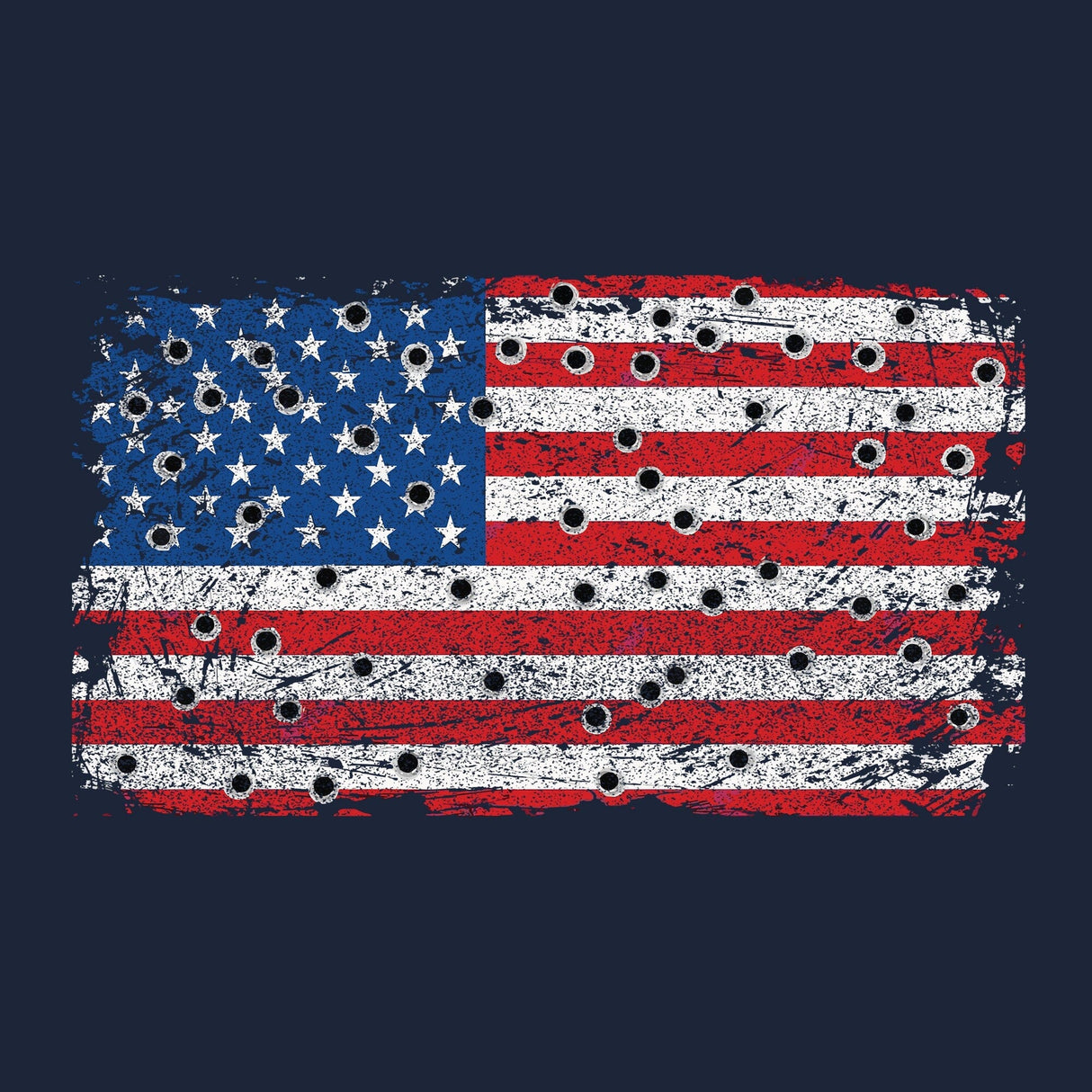 Bullet Hole USA Flag Hoodie Hoodies 
