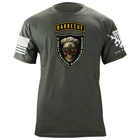 2-356th Tactical Barbecue Group T-Shirt - Green & Yellow Shirts 86380-S-MG
