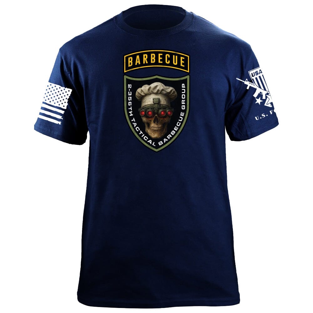 2-356th Tactical Barbecue Group T-Shirt - Green & Yellow Shirts 86380-S-NAVY