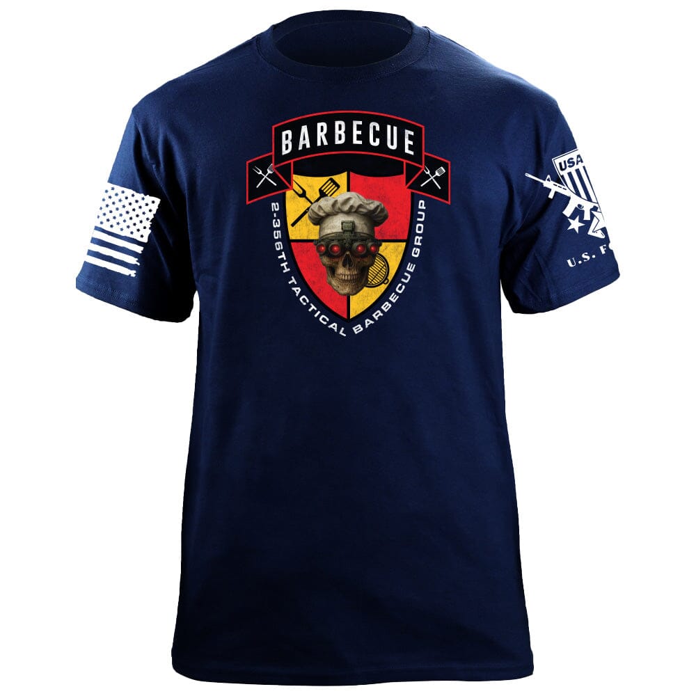 2-356th Tactical Barbecue Group T-Shirt - Red & Yellow Shirts 86379-S-NAVY