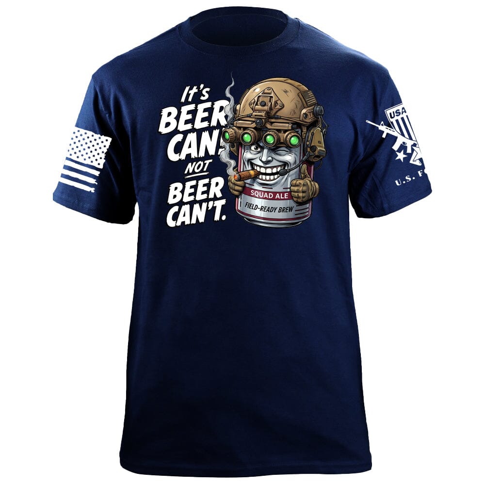 Beer Can not Beer Can't T-Shirt Shirts 88063-S-NAVY