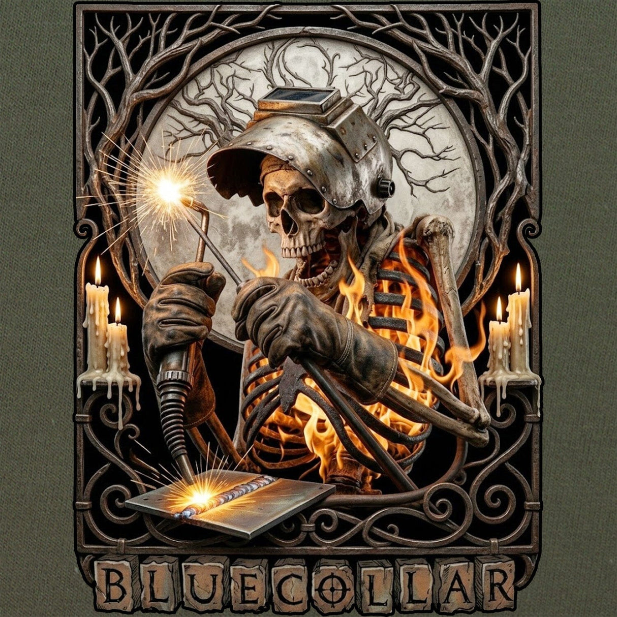 Blue Collar Flowers T-Shirt Shirts 