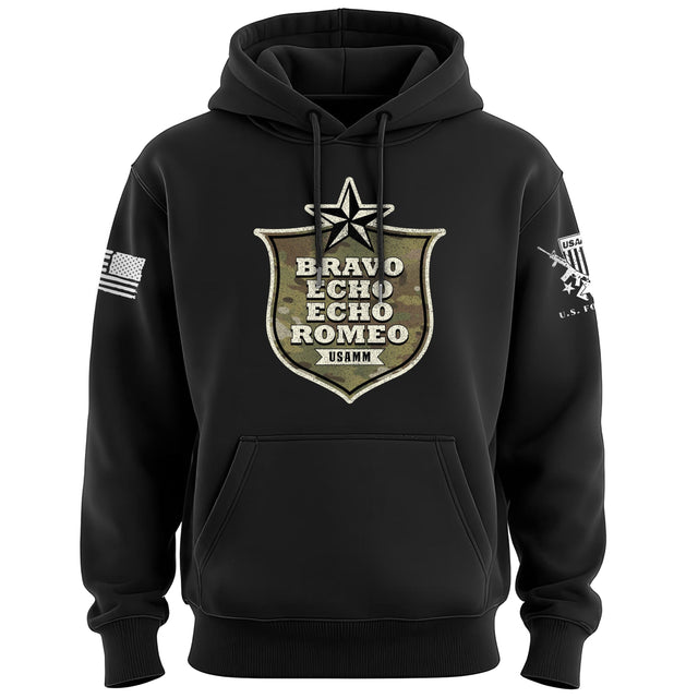 Bravo Echo Echo Romeo Shield Hoodie Hoodies 