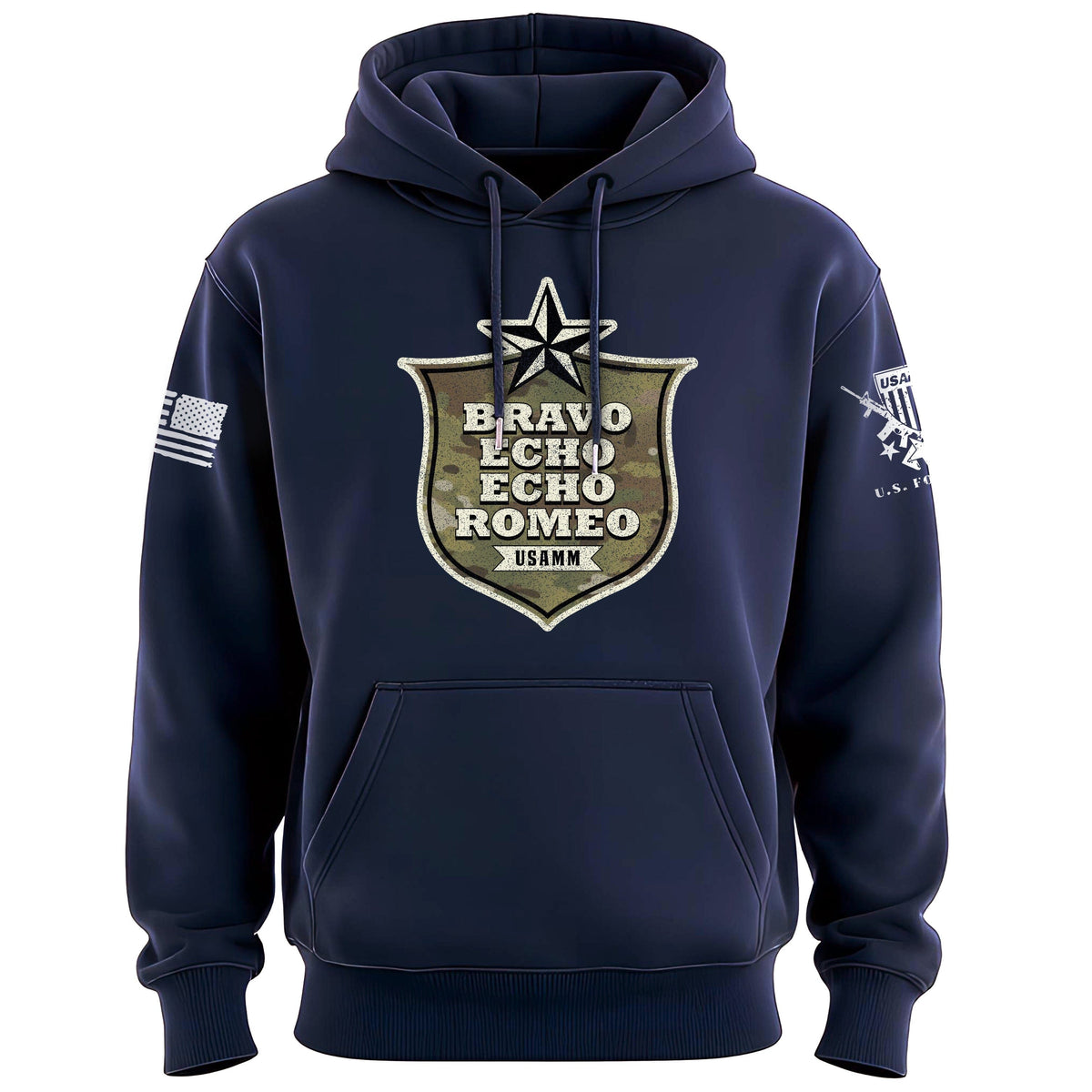 Bravo Echo Echo Romeo Shield Hoodie Hoodies 