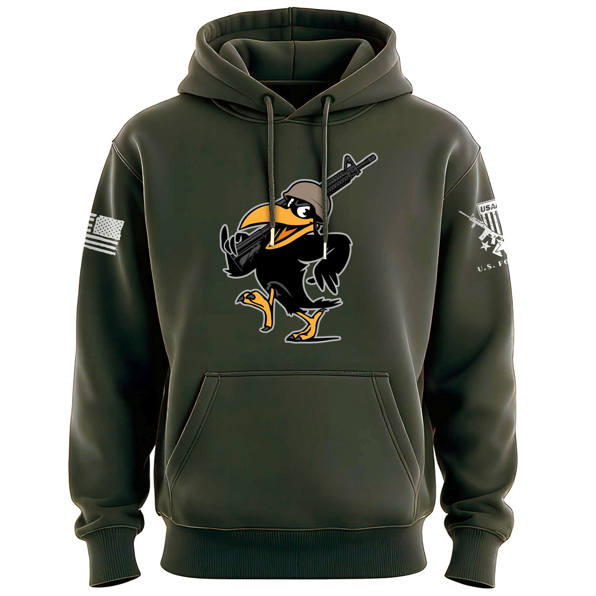 Cartoon Crow Soldier Hoodie Hoodies 