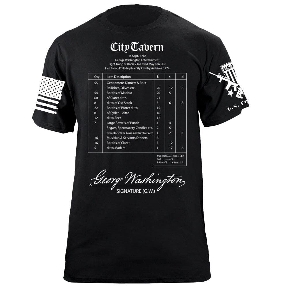 City Tavern Receipt T-Shirt Shirts 88198-S-BK