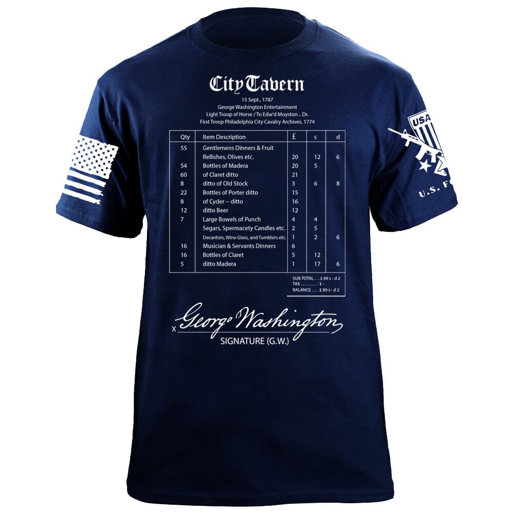 City Tavern Receipt T-Shirt Shirts 88198-S-NAVY
