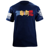 Combat Action Ribbon Distressed T-Shirt Shirts 87256-S-NAVY