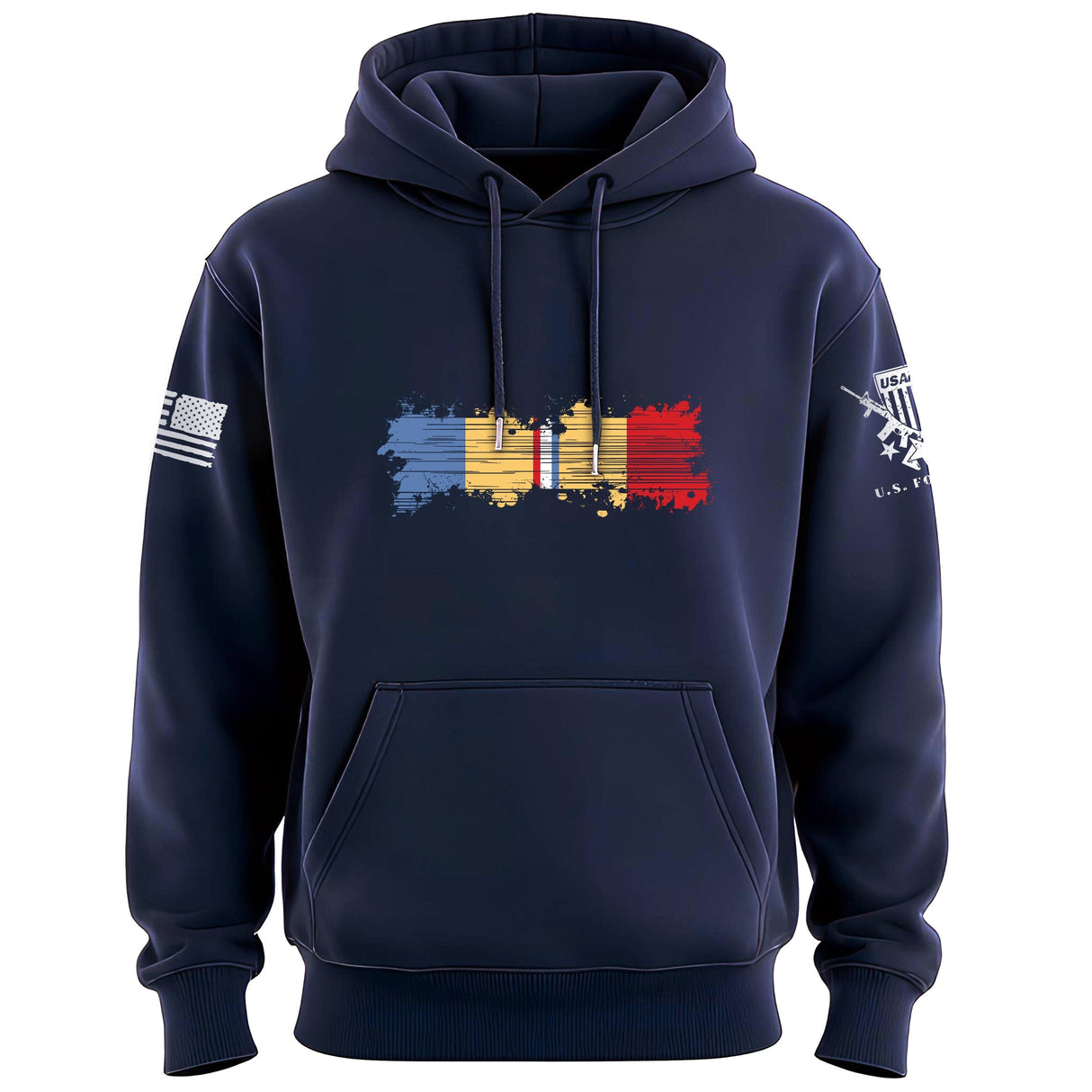 Combat Action Ribbon Distressed Hoodie Hoodies 