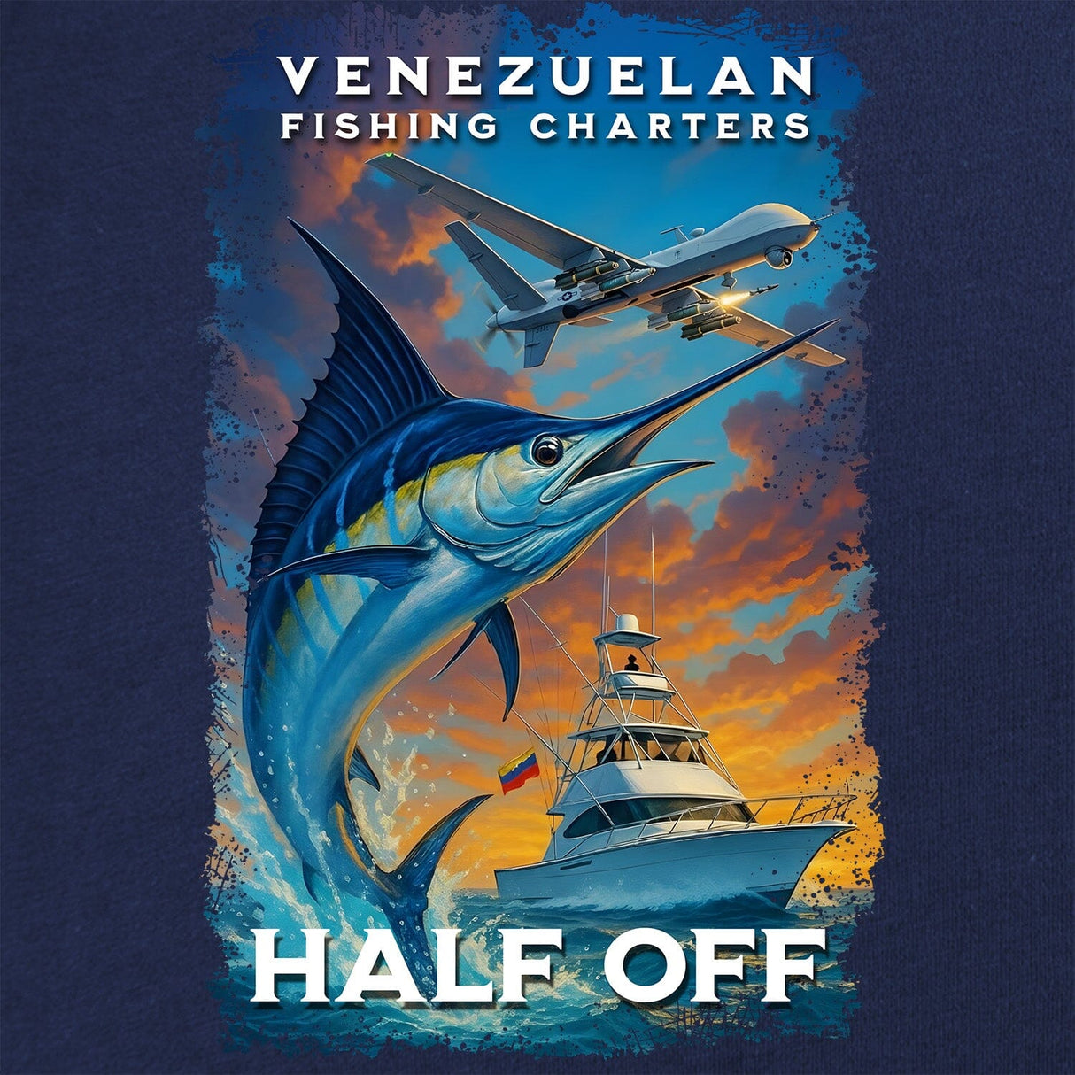 Fishing Charters Half Off T-Shirt Shirts 
