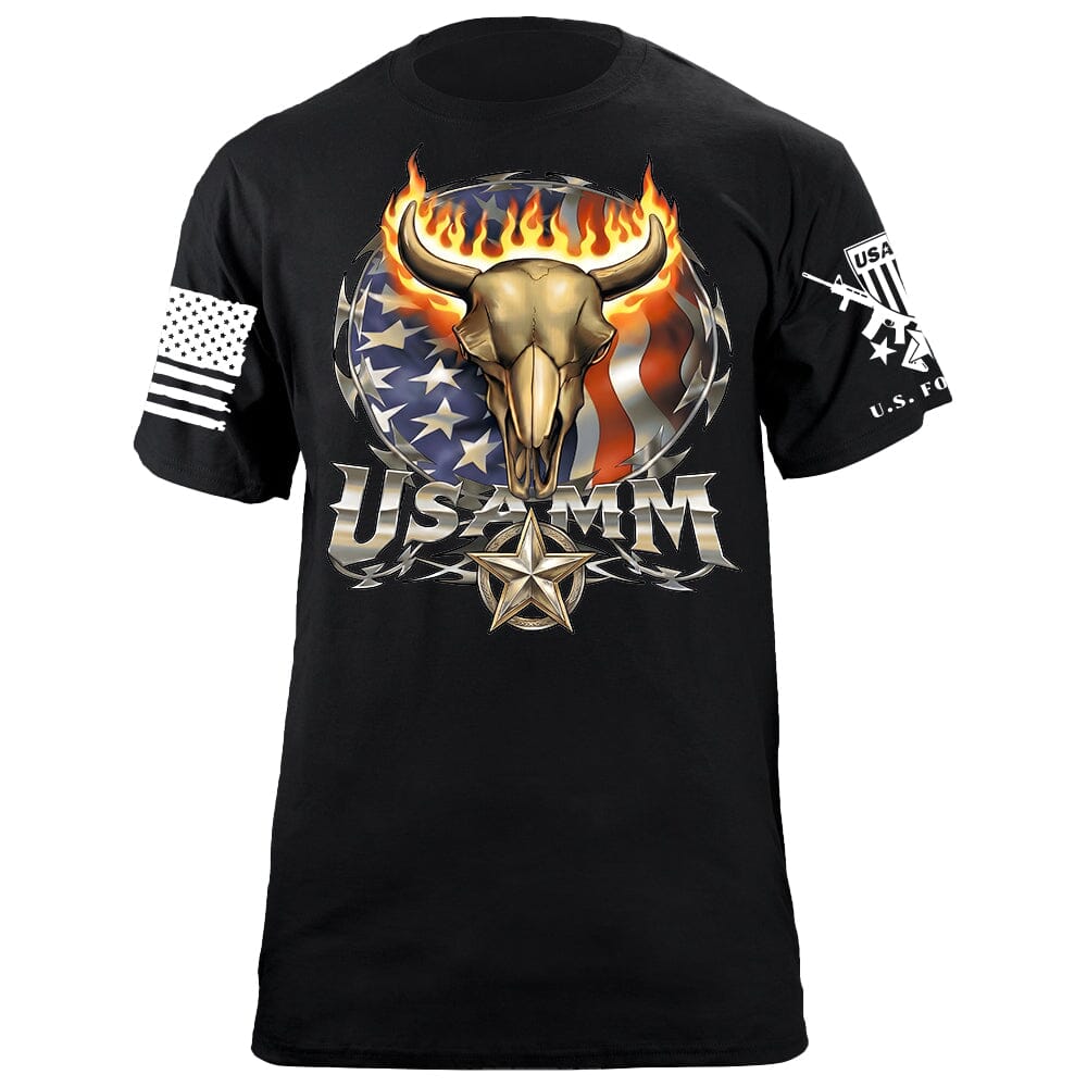 USAMM Bull Skull T-Shirt Shirts 88065-S-BK
