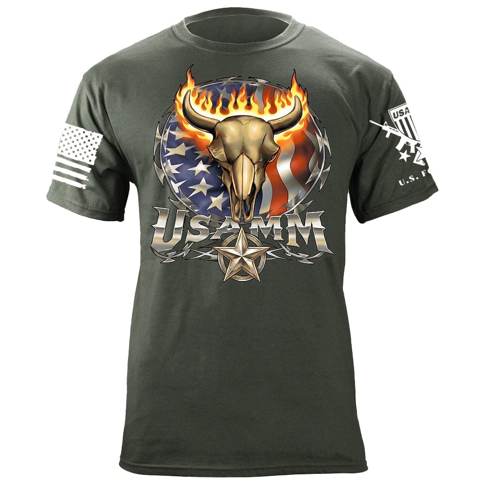 USAMM Bull Skull T-Shirt Shirts 88065-S-MG