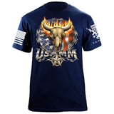 USAMM Bull Skull T-Shirt Shirts 88065-S-NAVY