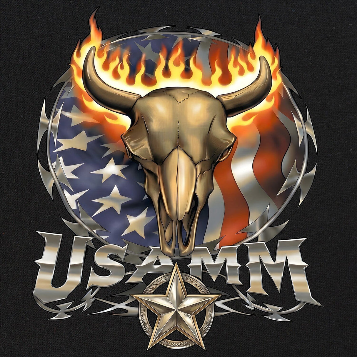 USAMM Bull Skull T-Shirt Shirts 