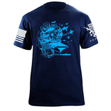 Cyberpunk Koi Design Carrier Battle Group T-Shirt Shirts 87204-S-NAVY