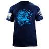 Cyberpunk Koi Design Carrier Battle Group T-Shirt Shirts 87204-S-NAVY
