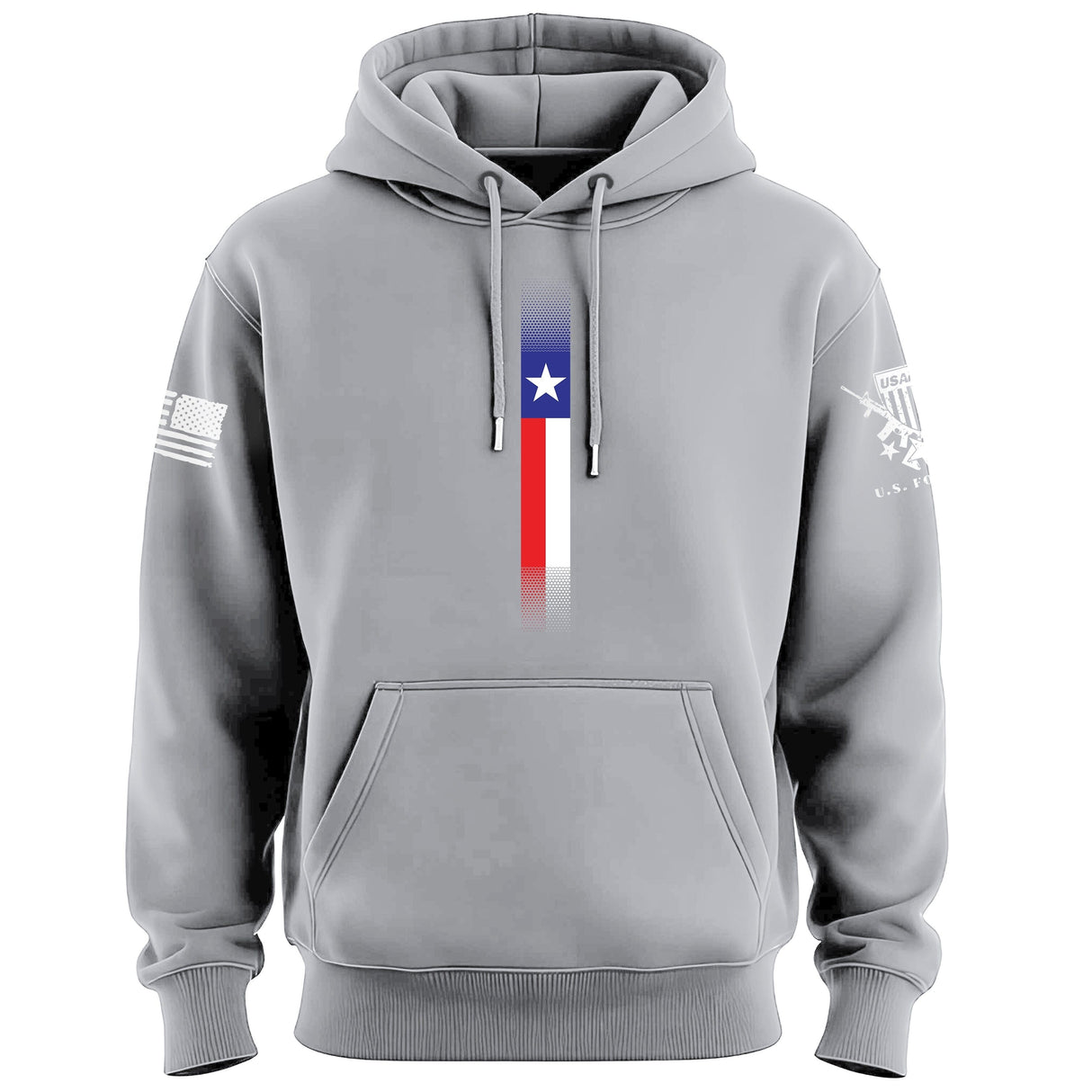 Distressed Skinny Vertical Texas Flag Hoodie Hoodies 