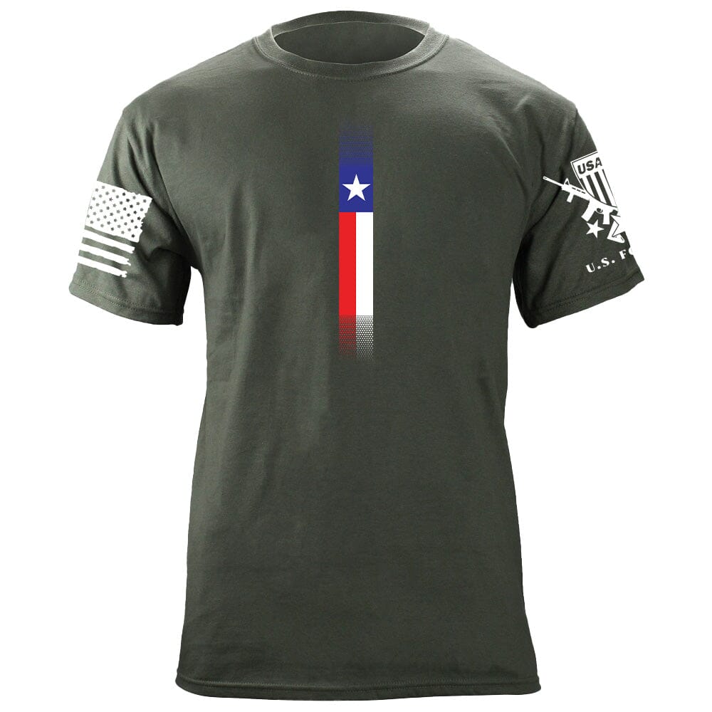 Distressed Skinny Vertical Texas Flag T-Shirt Shirts 87062-S-MG