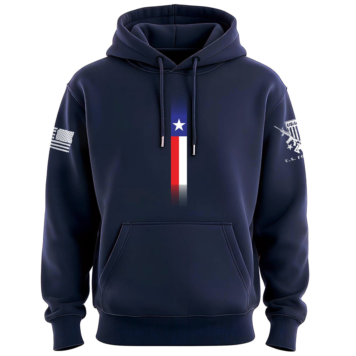 Distressed Skinny Vertical Texas Flag Hoodie Hoodies 