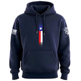 Distressed Skinny Vertical Texas Flag Hoodie Hoodies 