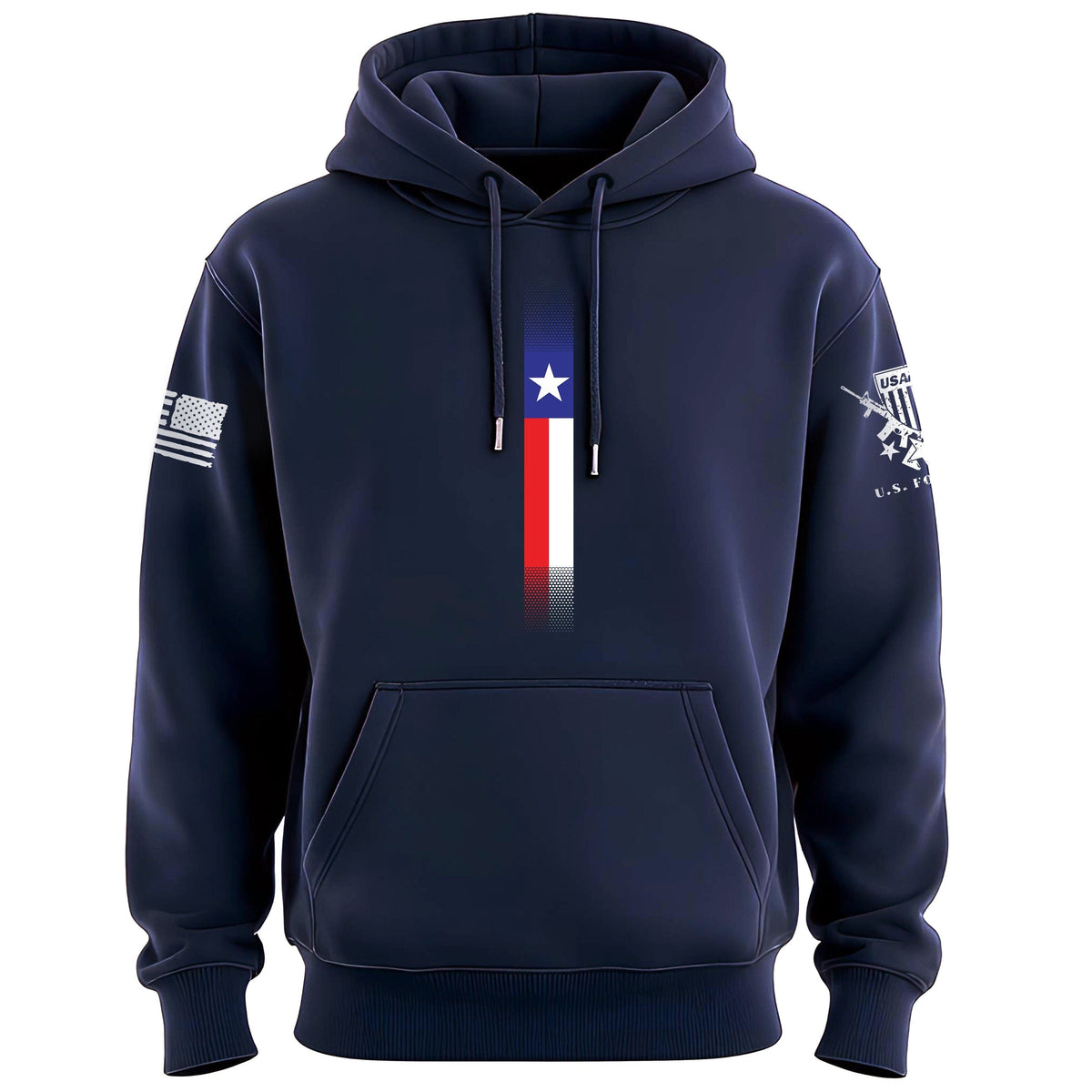 Distressed Skinny Vertical Texas Flag Hoodie Hoodies 