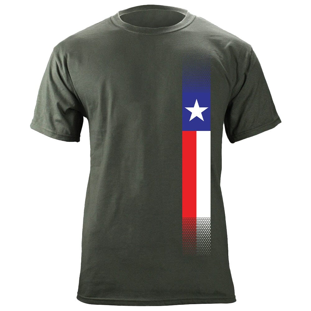 Distressed Skinny Vertical Texas Flag T-Shirt Shirts 87062-S-MG