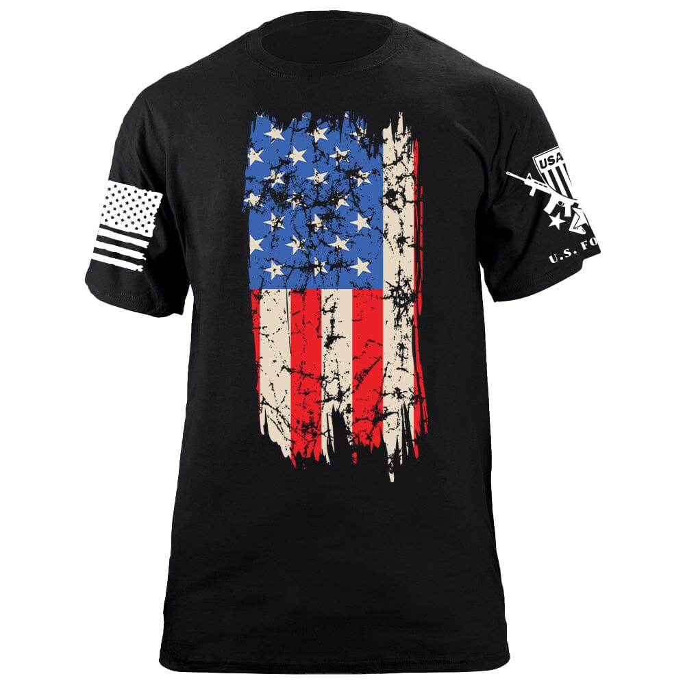 Distressed Vertical US Flag T-Shirt Shirts 